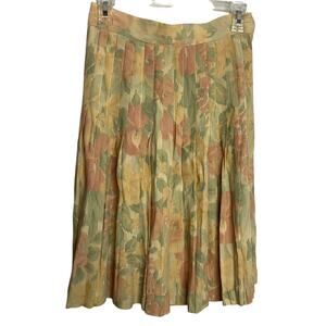 Vintage Concepts Floral Pleated Midi Skirt Women Sz 4